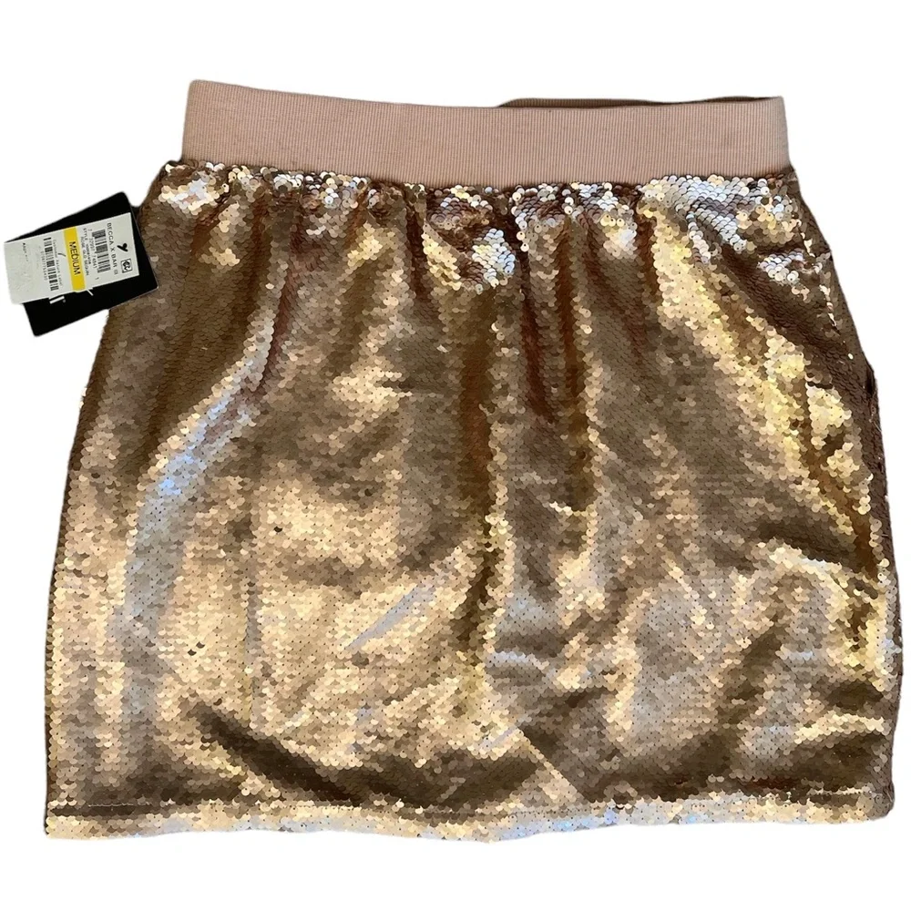 Becca Tilley for Bar III Rose Gold Sequin Mini Skirt M